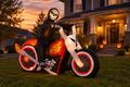 Grim Reaper Motorcycle Halloween Inflatable with LED Lights (6 ft)